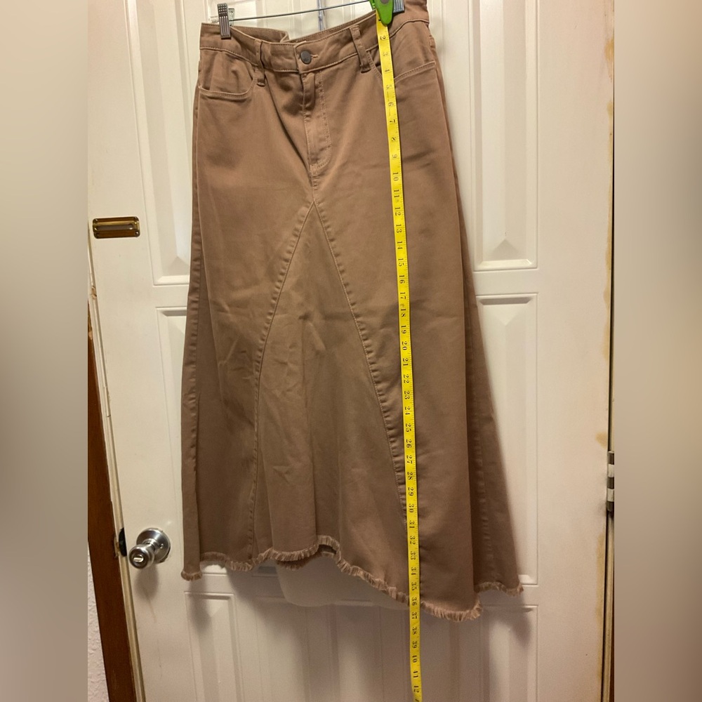 Wash Lab Long Maxi A Line Denim Skirt - Picture 8 of 12